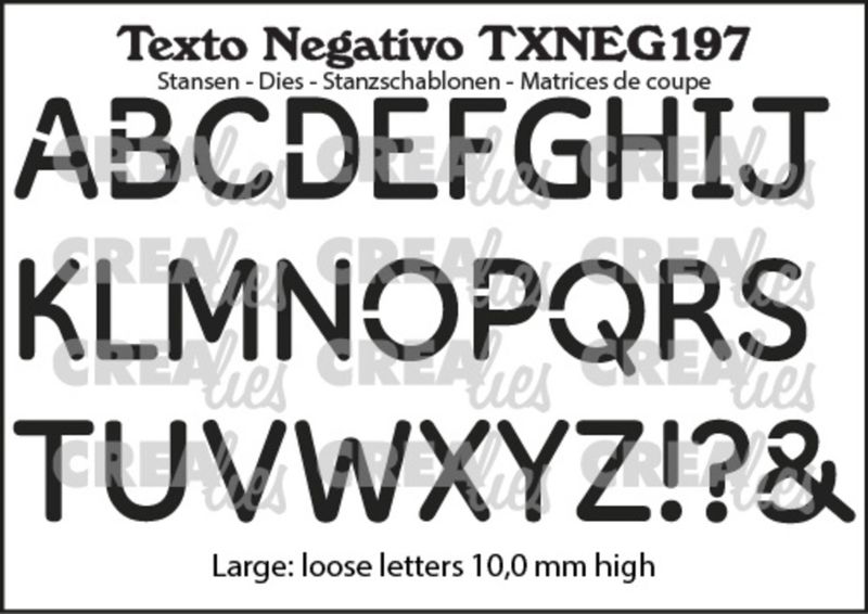 Texto Negativo Dies Dutch No. 197 Alphabet Large