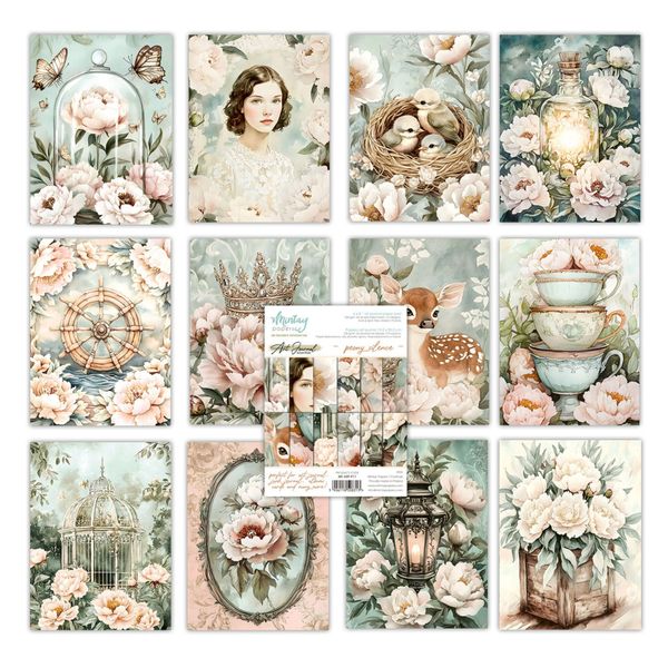 Art Journal Paper Pad 6x8 Inch Peony Silence 