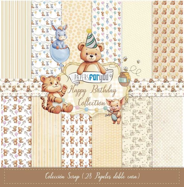 Happy Birthday 6x6 Inch Scrap Paper Pack (28pcs)