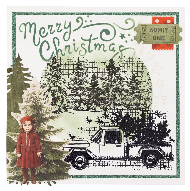 Winter Forest Grunge Clear Stamp