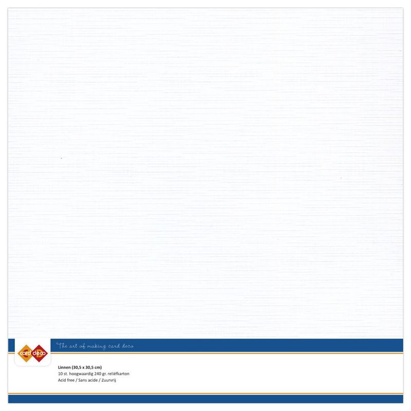 Linen Cardstock - White - 10 pk