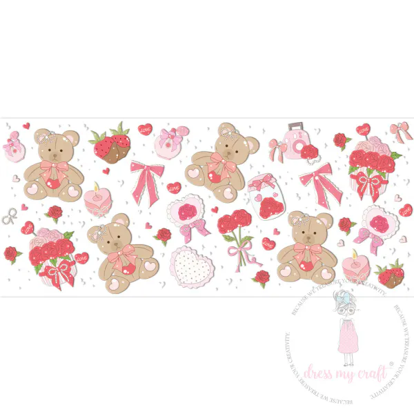 Stick N Peel Stickers -Sweetheart Teddy Bloom