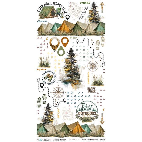 Campfire Memories 6 x12 Blendable Rub-on Transfer Set