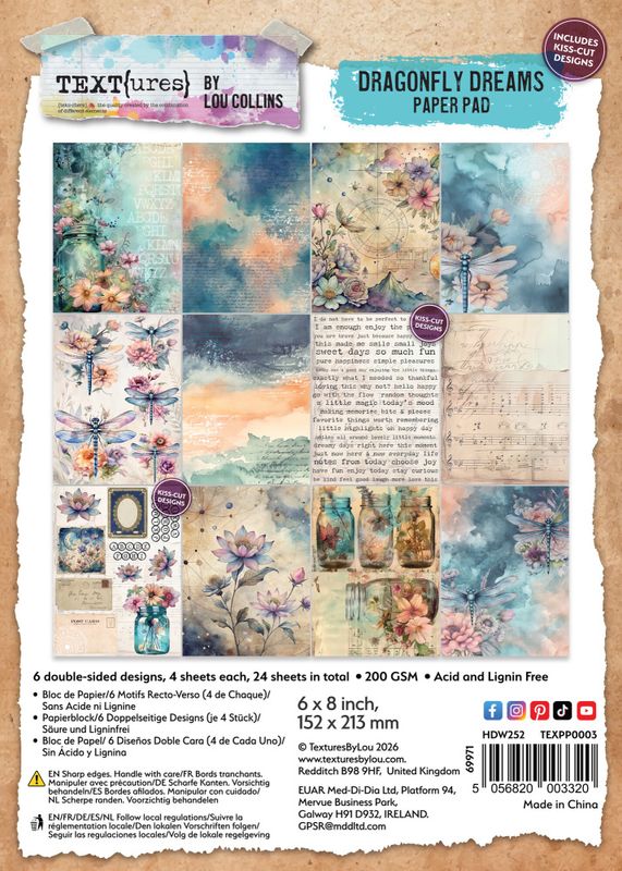 Dragonfly Dreams 6x8 Inch Paper Pad by Lou Collins 