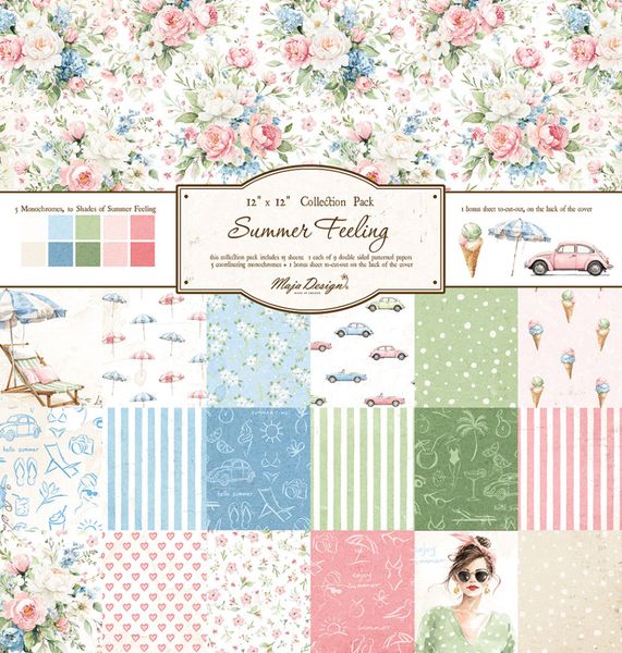 Summer Feeling - 12x12" Collection pack m/monochrome ark - 12 x 12"