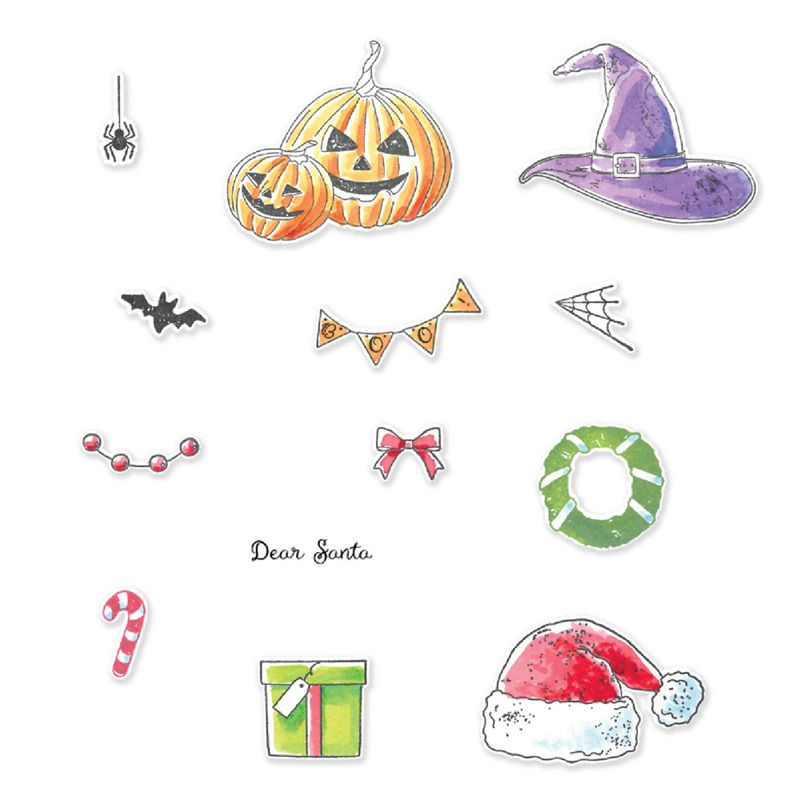 Clear Stamps Set w/Framelit Dies Holiday Drop (13+12pcs) by 49 & Market