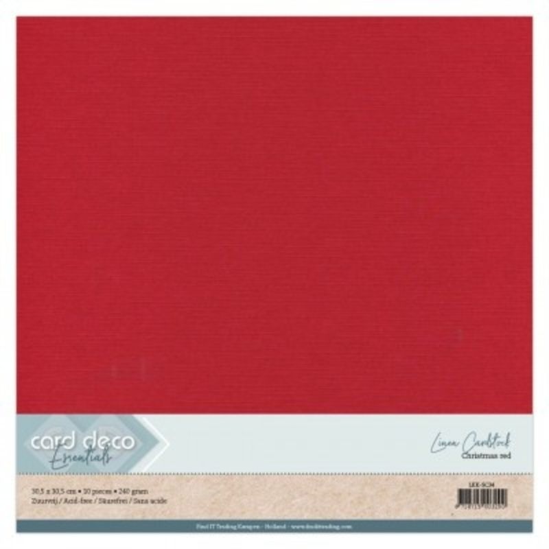 Linen Cardstock - Christmas Red - 10 pk