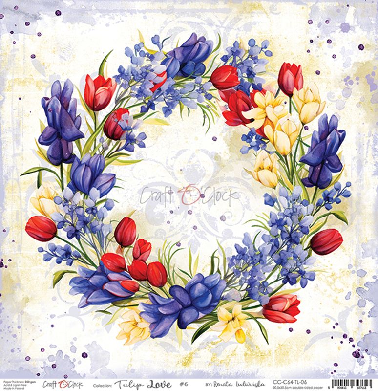 TULIP LOVE - A SET OF PAPERS 30,5X30,5CM