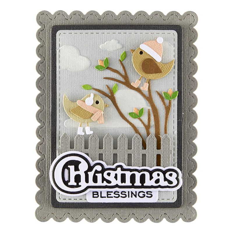 All About Christmas Etched Dies Bow & Bell Scallop Frame