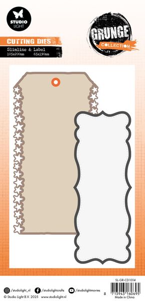 Slimline & Label Star Grunge Cutting Die