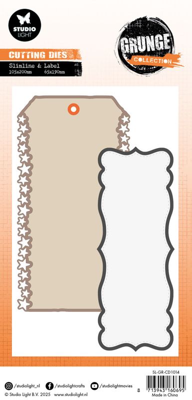 Slimline & Label Star Grunge Cutting Die
